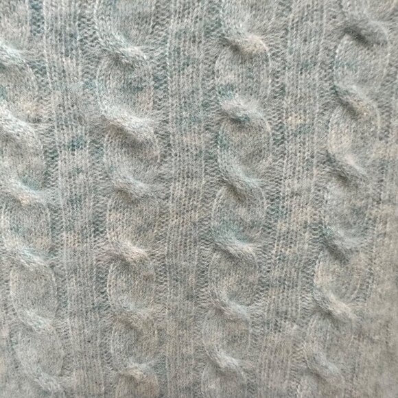 Antonio Melani Cashmere Sweater Luxurious Baby Blue Pullover Cable‎ Knit Medium - Picture 4 of 6